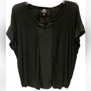 Bobeau v-neck short sleeve black top size small
